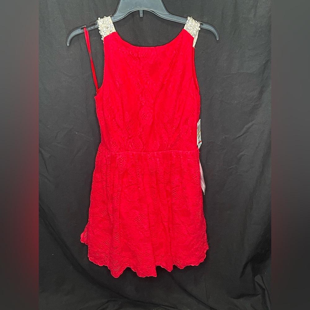 Red Dress with Sparkly Necklace